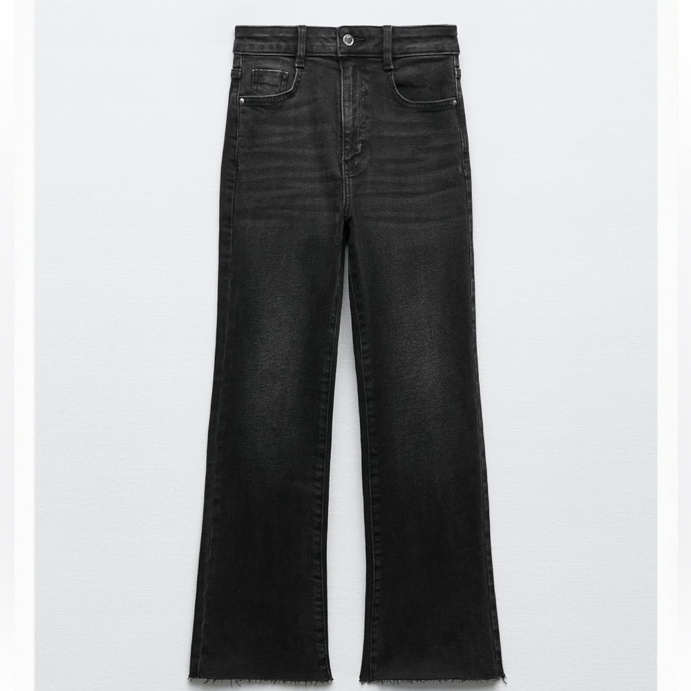 Zara High Rise Mini Flare - Size 6 black